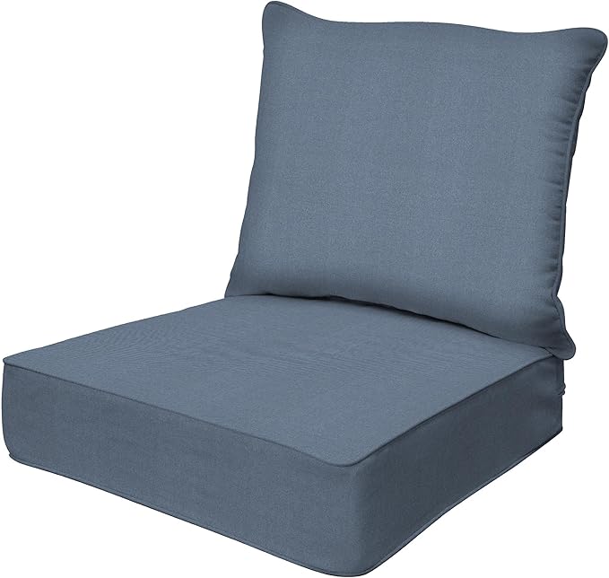 Honeycomb Outdoor Deep Seat, 24" W x 23" D, Solarvie Blue Outdoor Chair Cushion
