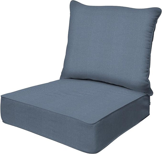 Honeycomb Outdoor Deep Seat, 24" W x 23" D, Solarvie Blue Outdoor Chair Cushion