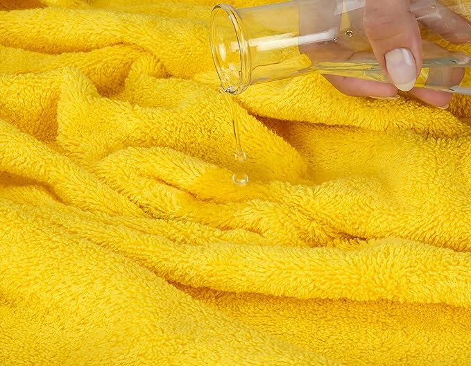 American Soft Linen Luxury Hand Towels for Bathroom, 600 GSM 100% Cotton Turkish 4 Piece Hand Towel Set, 600 GSM Hand Face Towels for Kitchen, Yellow Hand Towels