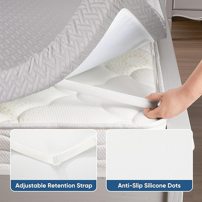 Memory Foam Mattress Topper Cal King Size, 3 Inch Gel Infused Cooling Mattress Pad with Breathable Bamboo Cover, Pressure Relief & Machine Washable Bed Topper 72"x84" Gray