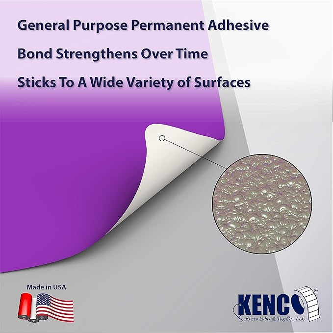 4" X 6" Direct Thermal Perforated Stickers Labels for Shipping Labels, Inventory, and Color Coding - Compatible with Zebra, Rollo, Godex and More (Purple, 12 Rolls)