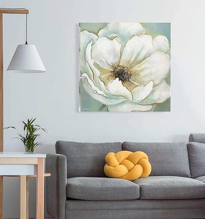 Wexford Home Soft Teal Splendor Gallery Wrapped Canvas Wall Art, 10x10,