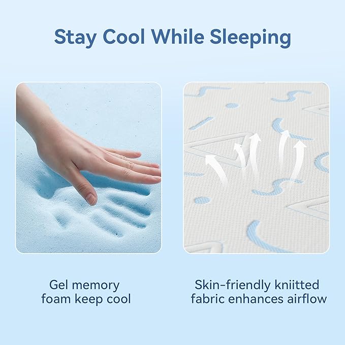 TwinXL Mattress 5 Inch for Kids, Memory Foam Mattress Medium Firm Relieve Pressure with Cooling Green Tea Gel, Mattresses in a Box Comfortable and Supportive No Fiberglass