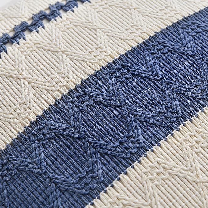 Fancy Homi Set of 2 Dusty Blue Vintage Decorative Throw Pillow Covers 16x16 Inch for Couch Bed Sofa Chair Bedroom, Rustic Retro Square Cushion Case, Modern Farmhouse Boho Living Room Decor Indoors