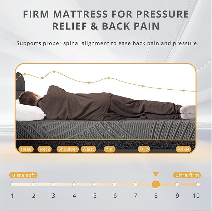 14 Inch Firm Full Mattress in a Box, Copper Memory Foam Mattress with Cooling Cover, Relieving Pressure & Back Pain, Fiberglass-Free, CertiPUR-US Certified, Foam Made in USA, 54"x75"x14"