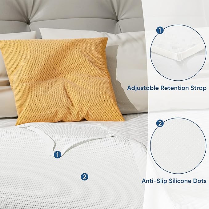 Memory Foam Mattress Topper Cal King Size, 3 Inch Gel Infused Cooling Mattress Pad with Breathable Bamboo Cover, Pressure Relief & Machine Washable Bed Topper 72"x84" White