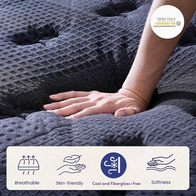Full Size Mattress, 11.6 Inch Deluxe Hybrid Full Mattress in a Box, Medium Firm Mattresses with Gel Memory Foam & Pocket Springs, Pressure Relief, Cooling, Extra Edge Support [Upgraded Support]