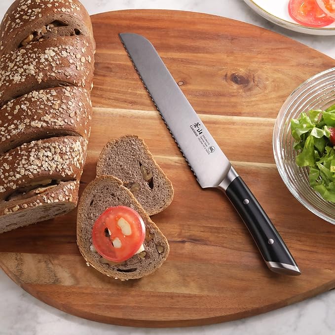 Cangshan HELENA Series 502476 German Steel Forged 8" Bread Knife (Black)