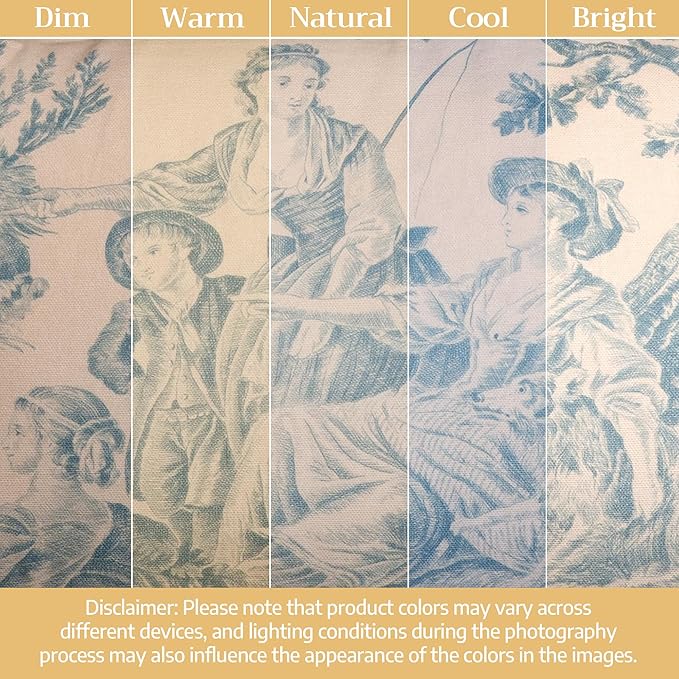 Maison d' Hermine Decorative Pillow Covers 18 x 18 Inch Square 100% Cotton Throw pillow Covers with invisible Zipper Cushion Case for Living Room Couch, Chair, Sofas, Bedroom, Home (The Miller - Blue)