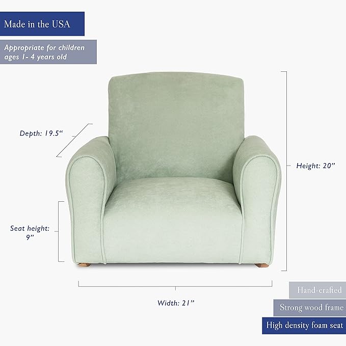 Kid Rocking Chair for Toddlers, Child Chair for Little Kids, Upholstered Toddler Armchair for Children, Comfy and Cute Little Kid Chairs (Rockers, Seafoam Green)