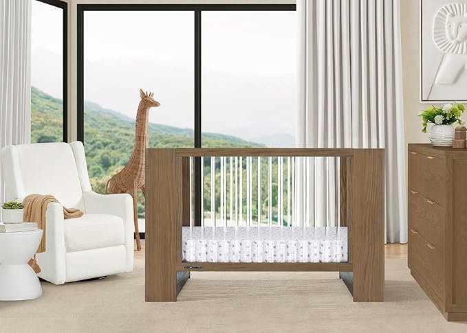 Delta Children Aerin 4-in-1 Convertible Crib - Greenguard Gold Certified, Aged Oak