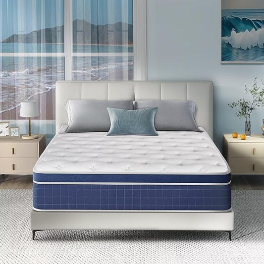 inight King Size Mattress 14 Inch, Hybrid King Mattress in a Box for Cool Night, Gel Memory Foam Medium Firm Mattress with Wrapped Pocket Coils for Motion Isolation and Lumbar Support, 180 Night Trial