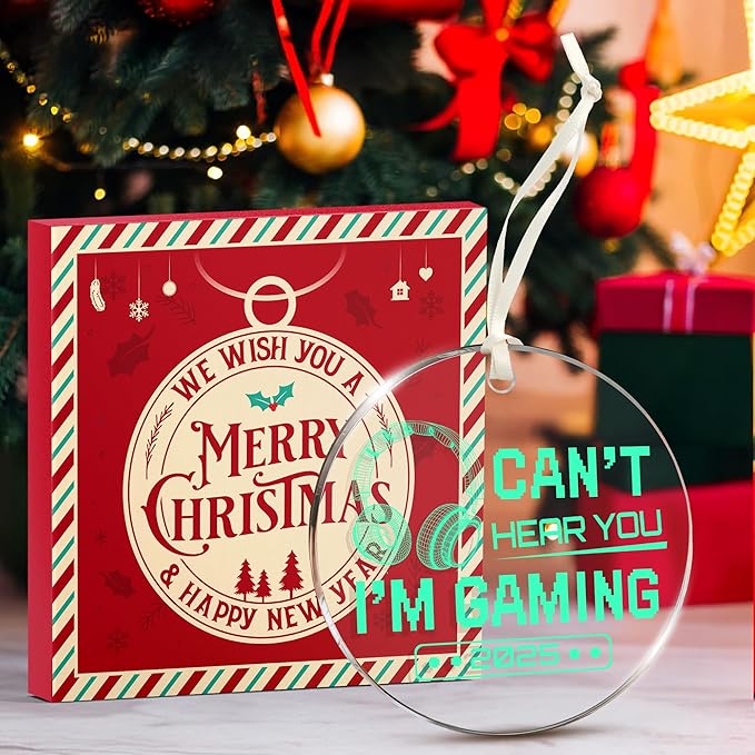 Gaming Ornaments for Christmas Tree - Innovative Gamer Ornaments 2025 Design, Gifts for Video Games Lovers, Unique Headphone Ornament, 'Can't Hear You, I'm Gaming' Theme, Ideal Gift for Gamers