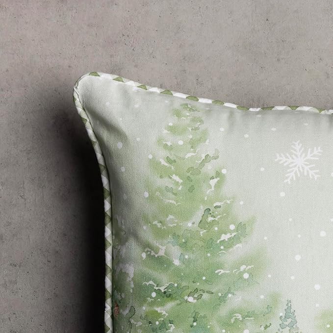Maison d' Hermine Decorative Pillow Covers 20x20 Inch Square 100% Cotton Throw Pillow Covers with Invisible Zipper Cushion Case for Living Room Couch, Chair, Sofas, Bedroom, Home (Winter Mornings)