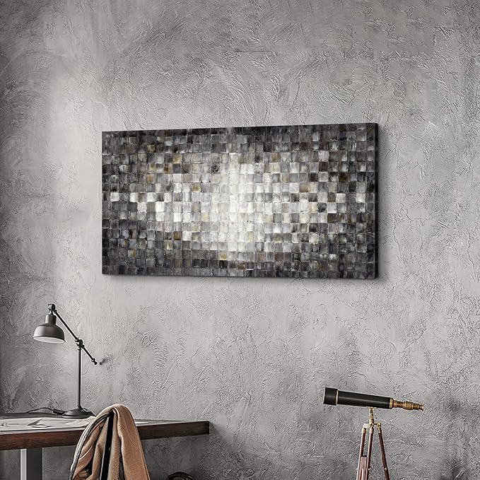 Inpraradiso Bedroom Abstract Wall Art Picture: Large Living Room Modern Hand Painted Textured Canvas Painting Contemporary Print Kitchen Horizontal Square Artwork for Home Office Decor