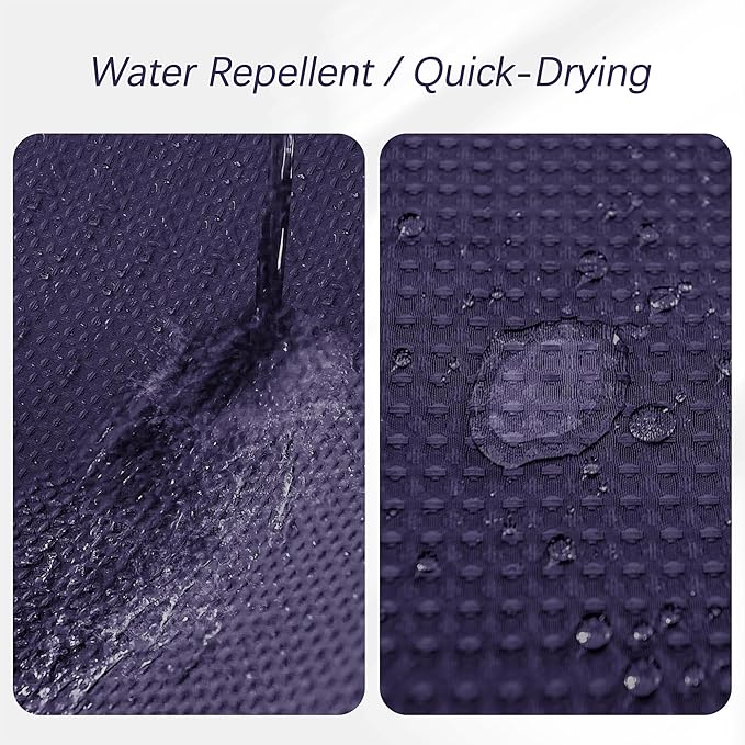 Purple Shower Curtain for Bathroom Waffle Textured Heavy Duty 78 Inch Shower Curtain Set for Bathroom, Water Repellent 256GSM Neutral Fabric Eggplant Shower Curtains with 12 Metal Hooks