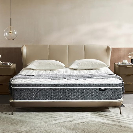 Queen Mattress 10 Inch Queen Mattress in a Box - Memory Foam & Individually Pocket Coils Springs | Pressure Relief | Motion Isolation, Edge Support | CertiPUR-US Certified | Medium Firm