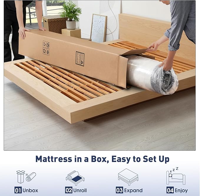 Full Size Mattress, 12 Inch Hybrid Medium Firm Full Bed Mattress in a Box, Breathable, Individually Pocket Spring, Edge Support, Breathable,No Pilling, CertiPUR-US