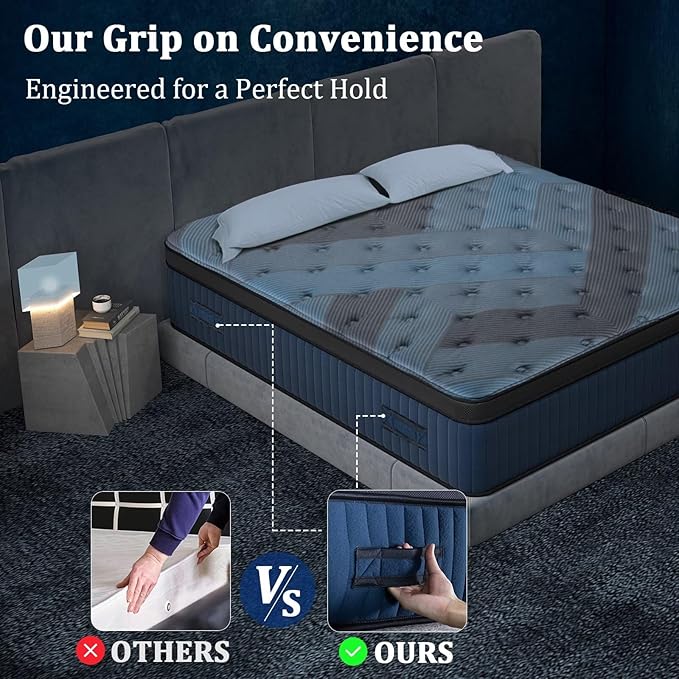 10 Inch Twin Size Mattress in a Box, Medium Firm Hybrid with Lumbar Foam and Zoned Pocket Springs for Pressure Relief and Edge Support