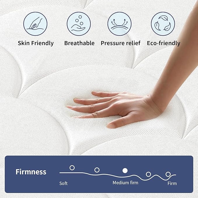 Queen Mattress 12 Inch, Hybrid Mattress in a Box, Soft & Comfortable Medium Firm, Motion Isolation, Pressure Relief, CertiPUR-US Certified (80"*60"*12")