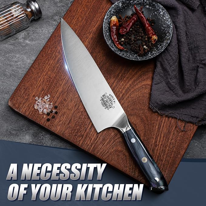 Huusk Father's Day Gifts for Dad, 8" Chef Knife for Kitchen, Gift for Father's Day, Best Dad Ever Gift, Stainless Kitchen Knife with Resin Handle, Full Tang Cooking Knives, Gifts Box