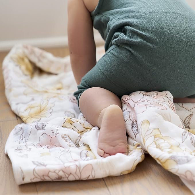 aden + anais 100% Organic Cotton Muslin Baby Blanket Crib Bedding for Newborn Baby and Toddler, Nursery Blanket for Boys and Girls, Baby Registry and Shower Gift - Earthly, Rosewood