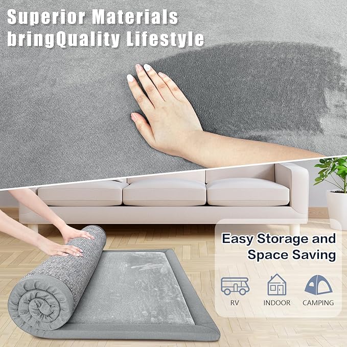 Thick Play Mat for Baby, 50 X 50x 1.3" Memory Foam Playpen Mat,Ultra Soft Tummy Time Mat with Non-Slip Backing, Baby Crawling Mat Child Nursery Rug for Infant, Toddlers, Kids (Dark Gray)