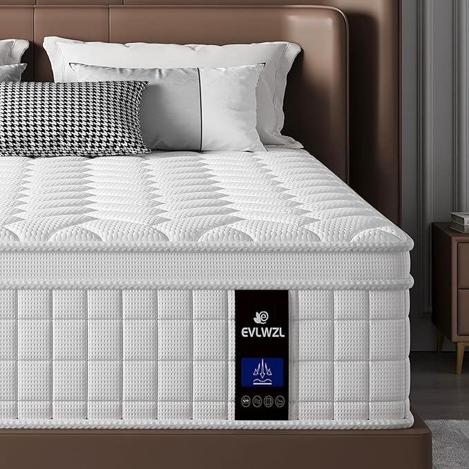 Full Size Mattress,10 inch Memory Foam Hybrid Mattresses in a Box，Full Mattress with Individually Pocket Springs, Medium Firm Feel，Fiberglass Free, Soft and Breathable(White)
