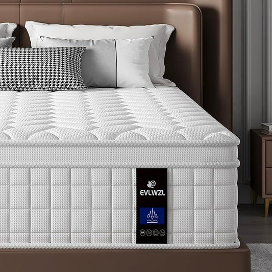 Full Size Mattress,10 inch Memory Foam Hybrid Mattresses in a Box，Full Mattress with Individually Pocket Springs, Medium Firm Feel，Fiberglass Free, Soft and Breathable(White)