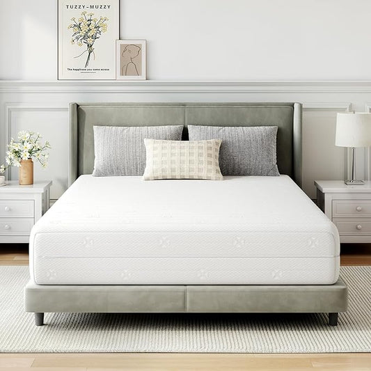 Novilla Queen Mattress, 12 Inch Mattress Queen Size, Comfort Foam Mattresses with Air Cutting Design & Breathable Cover for Cooling Night Sleep & Pressure Relief, CertiPUR-US Certified