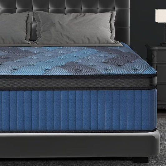 Queen Mattress 14 Inch, 2025 Hybrid Queen Size Mattress in a Box, Upgrade Durable Individual Pocket Springs, Medium Firm Lumber Support Pressure Pain Relief, Breathable Comfort, CertiPUR-US Certified