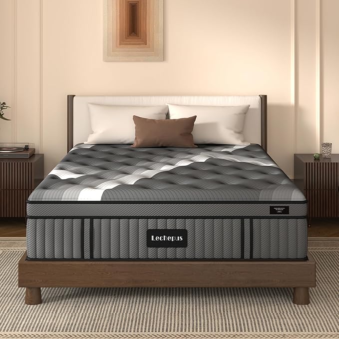 Twin XL Mattress,Lechepus 14Inch Soft Memory Foam Hybrid Mattress in Box,Plush Feel Twin XL Size with Supportive Pocket Coil for Back Pain Relief,Motion Isolation, None of Fiberglass