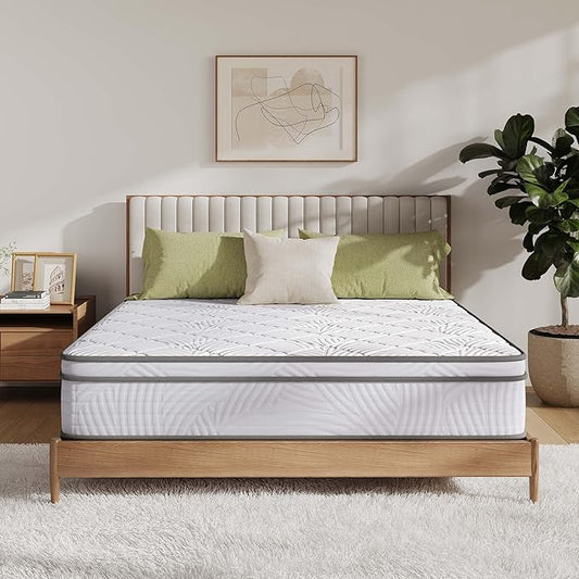 Novilla King Size Mattress, 12 inch Hybrid King Mattress in a Box for Back Pain Relief & Support, King Hybrid Mattresses with Pocket Spring & Comfortable Foam, Motion Isolation, Certipur-Us Certified