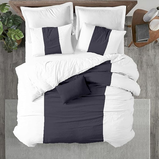 Kotton Culture 3 Pc King Size Duvet Cover Set- 100% Egyptian Cotton Sateen 600 Thread Count Ultra Soft Premium Durable Comforter Cover Zipper Closure & Corner Ties (Speared White, King 102"x94")