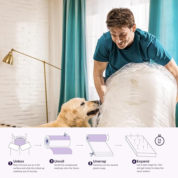 NapQueen Full Size, 10 Inch Anula Green Tea Infused Memory Foam Mattress, Bed in a Box, CertiPUR-US Certified Mattress