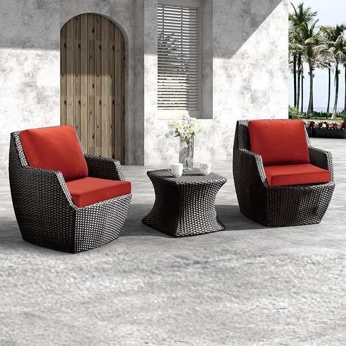 JMGBird Outdoor Chair Cushion Tufted Pillow, Deep Seat Outdoor Cushion Set 19"x19" Seat Cushions for Outdoor Furniture