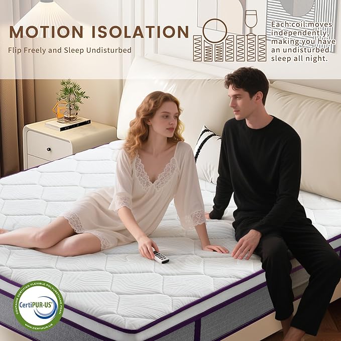 Full Mattress, 12 Inch Medium Firm Hybrid Mattresses with Gel Memory Foam and Pocket Springs, Pressure Relief & Firm Support, Full Bed Mattresses in a Box, Motion Isolation, Edge Support