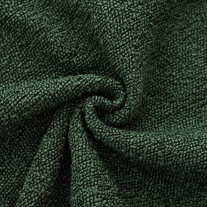 Foindtower Pack of 2, Decorative Textured Boucle Throw Pillow Covers Neutral Accent Solid Pillow Cases Soft Couch Cushion Case for Chair Sofa Bedroom Living Room Home Decor 22x22 Inch Pine Green