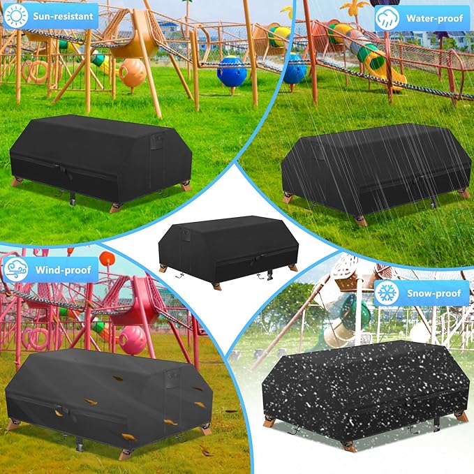 Kovshuiwe Kids Picnic Table Cover, 600D Oxford Cloth Tear-Resistant Proof Anti-UV Outdoor Camping Essentials and Picnic Tablecloth Wood Outdoor Convertible Picnic Table Cover 42" L x 38" W x 16" H