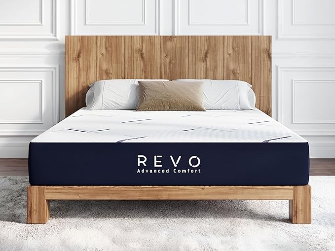 REVO SLEEP Gel Memory Foam Mattress, 10-Inch Queen – Cooling Gel Foam Bed with Contouring Support, Pressure Relief & Breathable Comfort – Balanced Feel for All Sleepers