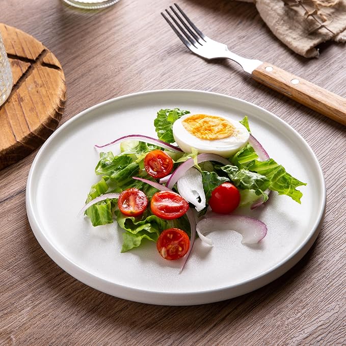 AmorArc Stoneware Dinnerware Sets for 4,Reactive Ceramic Plates and Bowls Set,Highly Chip and Crack Resistant | Dishwasher & Microwave Safe | Round Dishes Set Service for 4 (12pc)