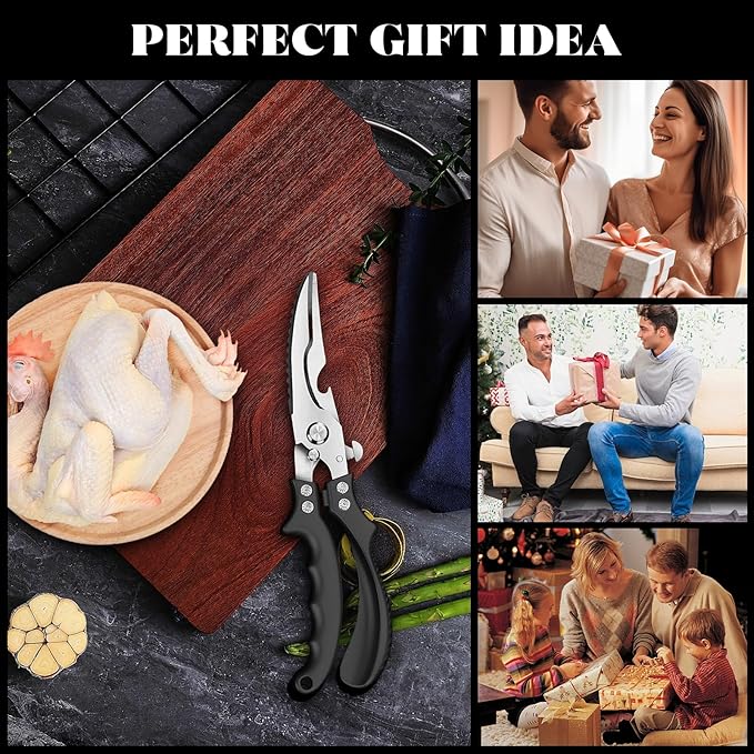 SiXing Kitchen Shears – Heavy Duty & Dishwasher Safe-Professional Stainless Steel Scissors for Meat, Poultry, Herbs. Sharp, Rust-Proof with Comfort Grip. Multi-Use Cooking Tool for Chefs & Home.
