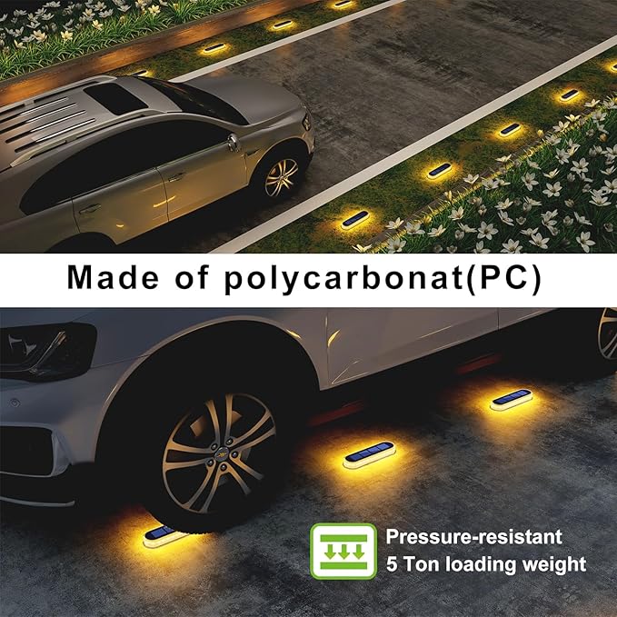 Solar Deck Lights, 6 Pack Waterproof LED Path Lights, Outdoor Solar Step Lights, Solar Powered Light Bar for Stairs, Driveway, Walkway, Pathway, Dock, Porch, Warm White