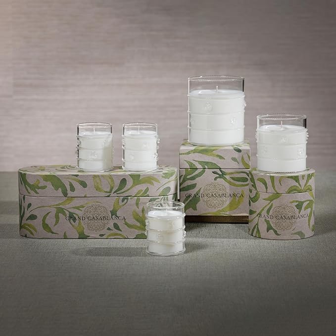 Zodax Grand Casablanca Glass Jar Scented Candle for Home Decor - Single-Wick Candle Ideal for Kitchen and Bathroom - Makes a Great Gift for Women and Men - Magnolia Petals - 12 Oz.