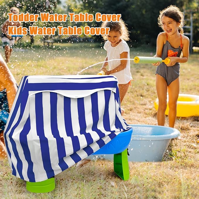 Kids Water Table Cover for Step 2 Rain Showers Splash Pond Water Table, Outdoor Waterproof Anti-UV Kids Water Play Table Cover (Blue)