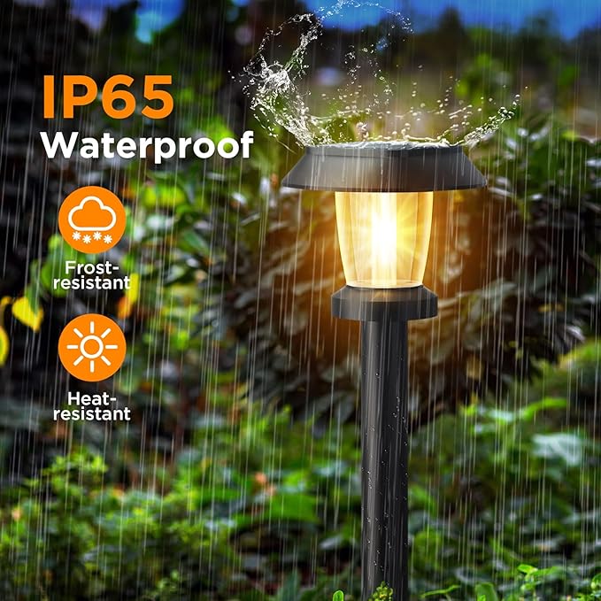 ALEPOD Solar Pathway Lights Outdoor - 8 Pack Solar Powered Garden Lights Waterproof, Decor Landscape Lighting with Three Lighting Modes for Yard, Lawn, Walkway, Driveway, Warm White