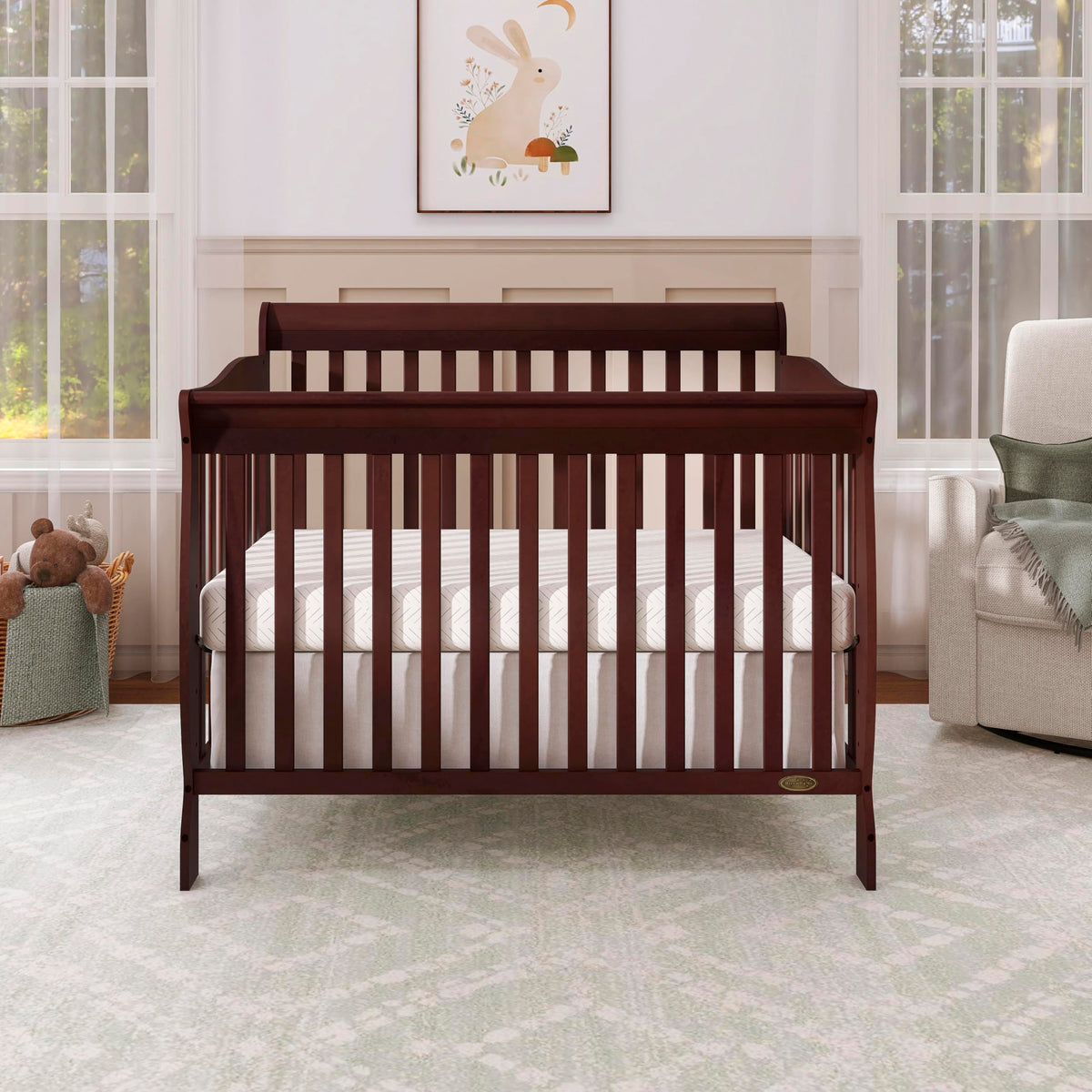 Dream On Me Ashton 4-in-1 Convertible Crib in Espresso, Greenguard Gold, JPMA Certified, Non-Toxic Finishes, Features 4 Mattress Height Settings, Made of Solid Pinewood