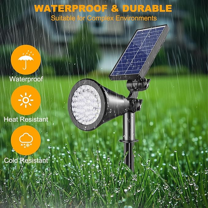Solar Color Changing Lights, 2 Modes Solar Spotlights Outdoor Waterproof, Adjustable Outdoor Lights for Outside Yard Garden Landscape Pathway Tree Decorations- 4 Pack (Multicolor)