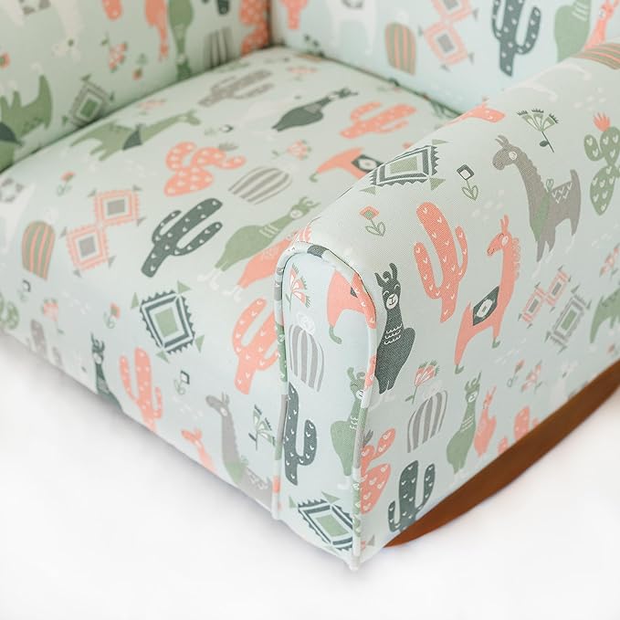 Kid Rocking Chair for Toddlers, Child Chair for Little Kids, Upholstered Toddler Armchair for Children, Comfy and Cute Little Kid Chairs (Rockers, Llama Print)