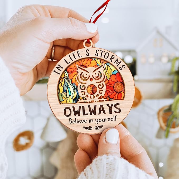Owl Ornaments for Christmas Trees - Charming Owl Gifts for Women and Men - Perfect Ornament for Christmas Decoration, Unique Ornaments for Men - Ideal Gifts for owl Lovers